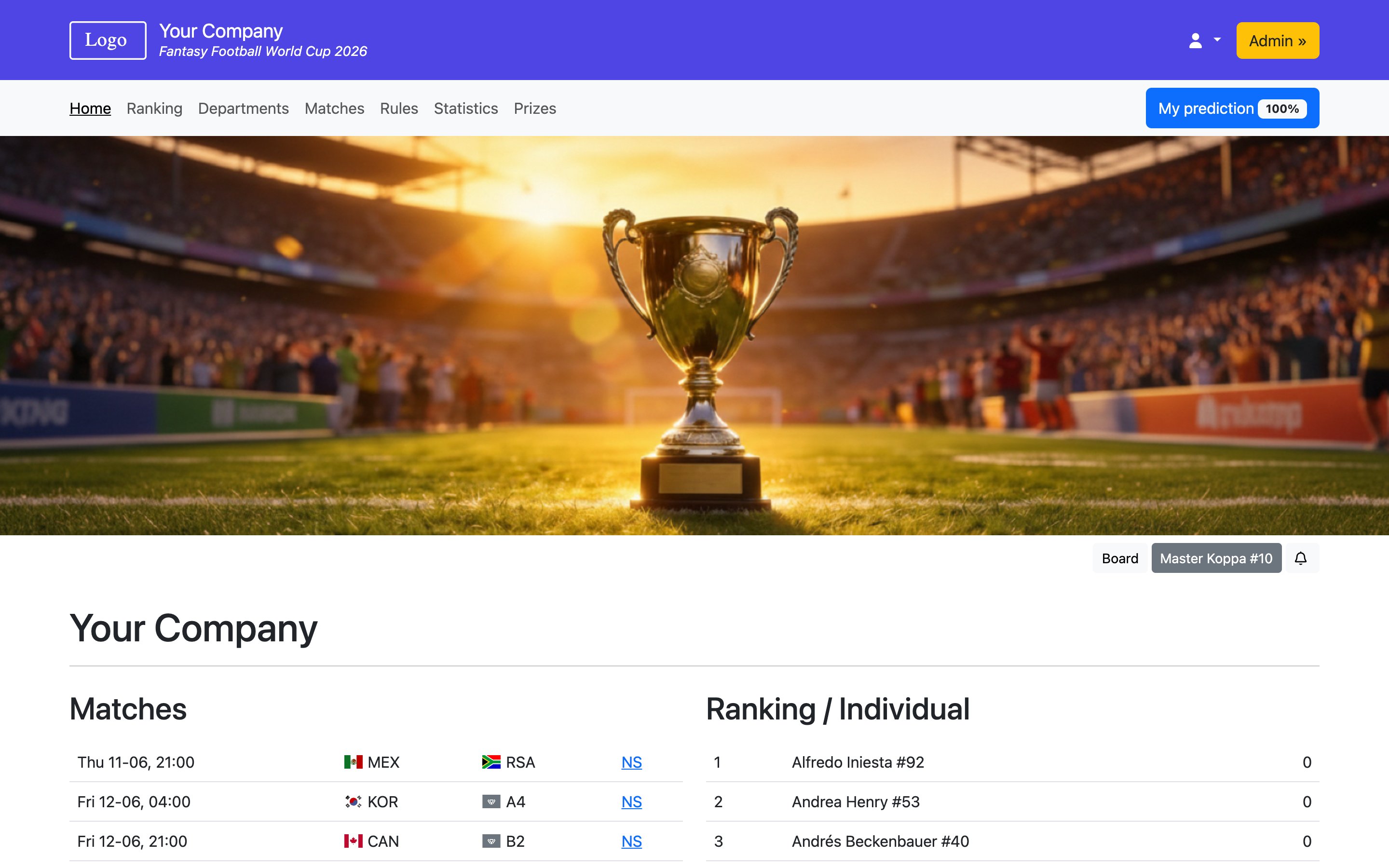 Fantasy Football World Cup 2026 – Home